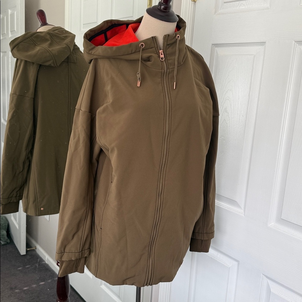 Unisex Bench S Surrealist Jacket with Orange Lining Long Length Water Repellent